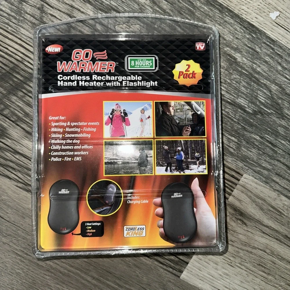 Go Warmer Rechargeable Hand Heater 2-Pack with Flashlight‎